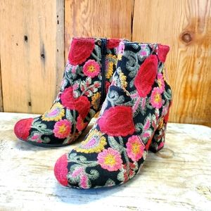 MIA embroidered ankle boots. In box. Size 6